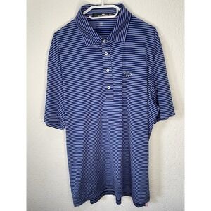 Polo Ralph Lauren Pima Soft Touch Polo Shirt Size Large Blue Stripe Short Sleeve